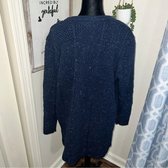 Plus Size Navy blue knit sweater with shimmer size 1X - Picture 5 of 6